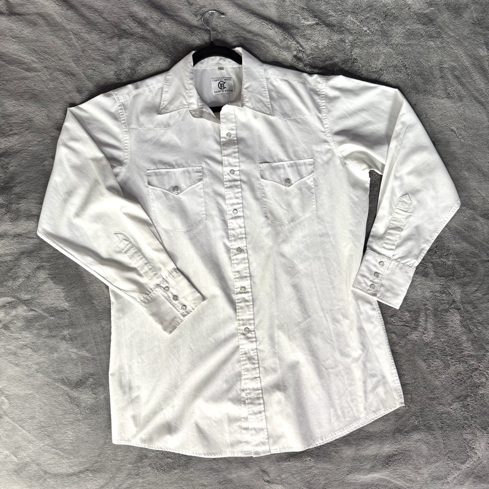 Corral West Ranchwear Shirt Mens Large Pearl Snap Country Western Cowboy‎ Rodeo